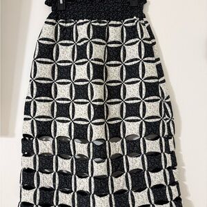 Sea New York Black and White Patterned Midi Skirt